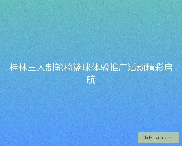 桂林三人制轮椅篮球体验推广活动精彩启航